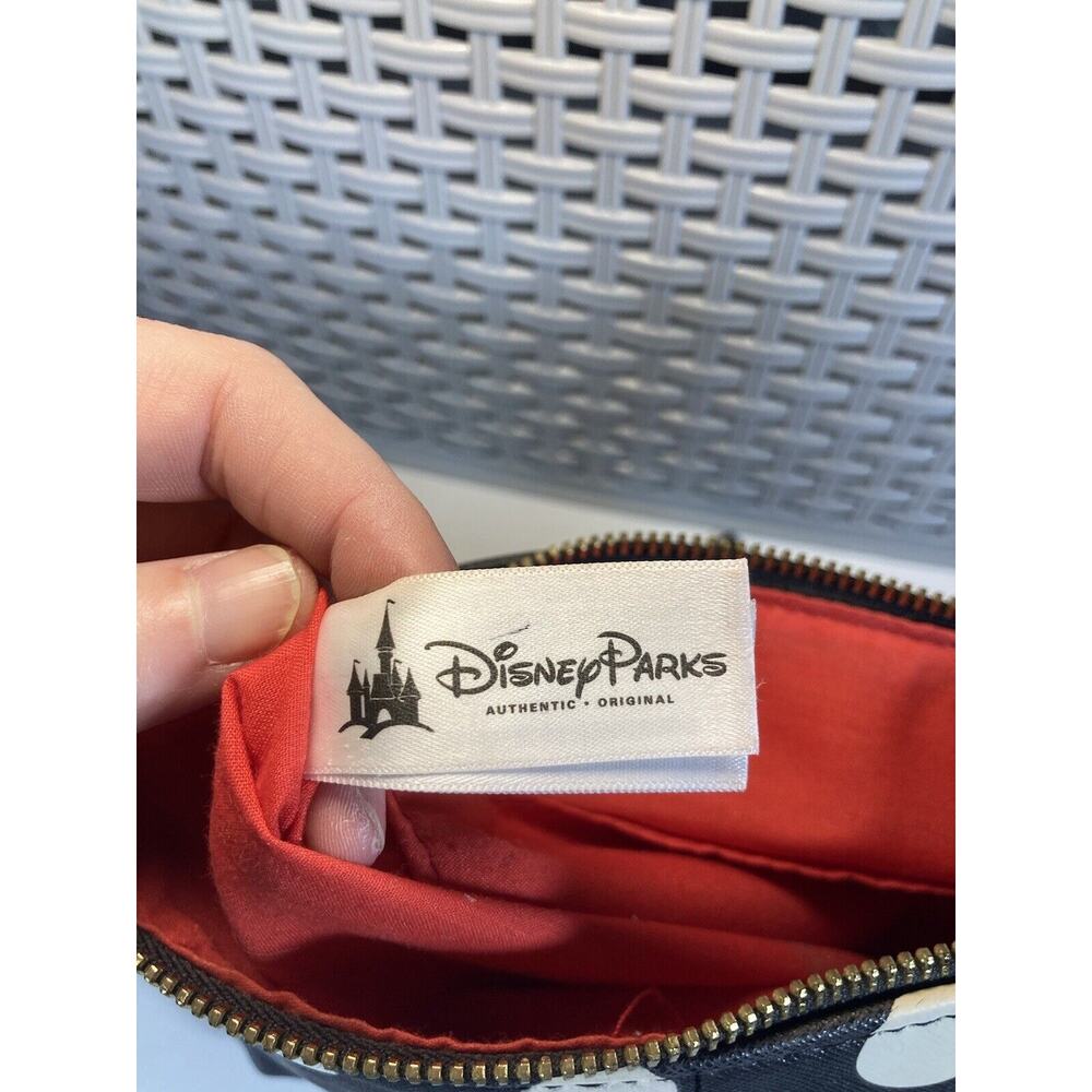 Disney Parks Minnie Mouse Red Bow Polka Dot Striped Crossbody Black Bag Purse - Picture 6 of 10
